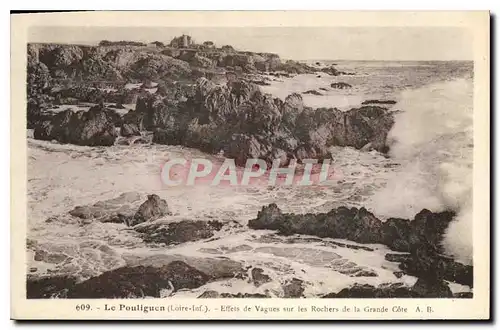 Ansichtskarte AK Le Pouliguen Loire Inf Effets de Vagues sur les Rochers de la Grande Cote