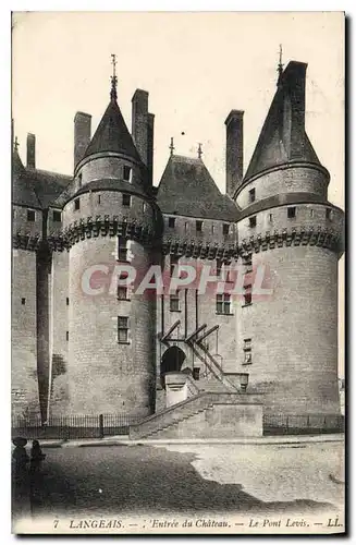 Cartes postales Langeais Entree du Chateau Le Pont Levis