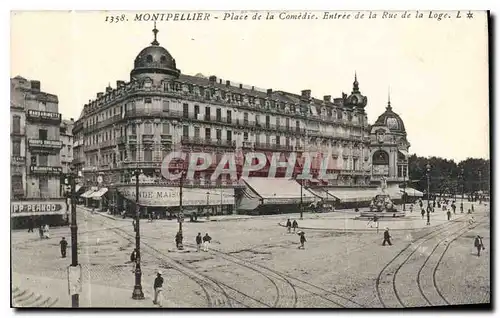 Cartes postales Montpellier Place de la Comedie Entree de la Rue de la Loge