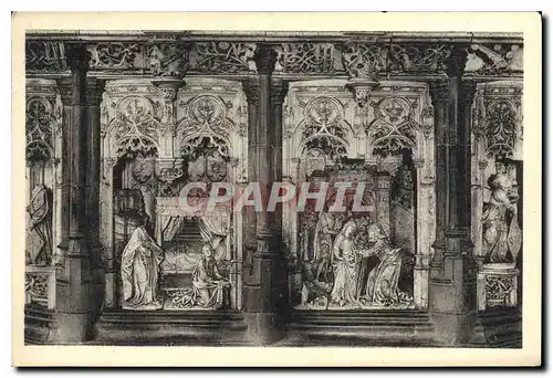 Cartes postales Eglise de Brou Retable des sept joies de la vierge l'annonciation et la visitation