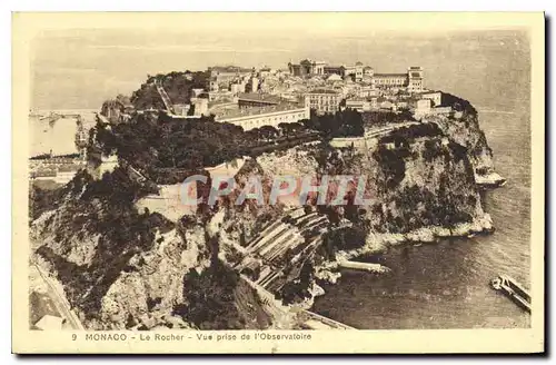 Cartes postales Monaco Le Rocher Vue prise de l'Observatoire