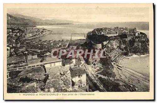 Cartes postales Monaco et Monte Carlo Vue prise de l'Observatoire