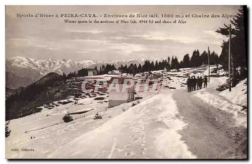 Cartes postales Sports d'Hiver a Peira Cava Environs de Nice et Chaine des Alpes Chasseurs Alpins Militaria