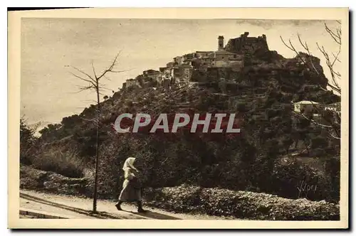 Ansichtskarte AK La Douce France Cote d'Azur Eze AM Le Village vu de la Route de la Grande Corniche