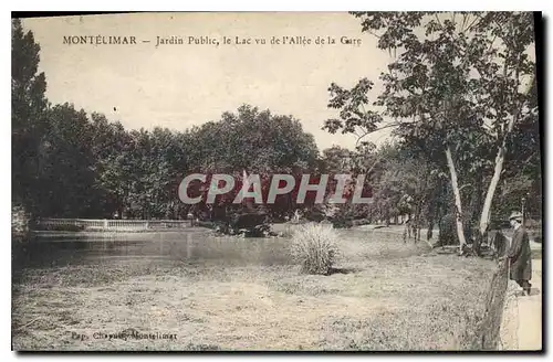 Cartes postales Montelimar Jardin Public Le Lac vu de l'Allee de la Gare