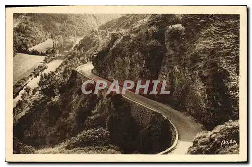 Cartes postales Chaudesaigues Cantal Route de St Flour a Chaudesaigues Tournants de la cote de Lanau
