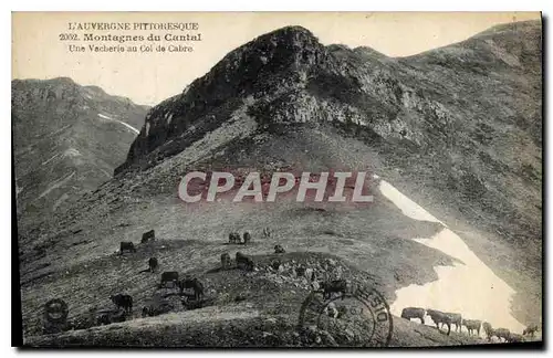 Ansichtskarte AK l'Auvergne Pittoresque Montagnes du Cantal Une Vacherie au Col de Cabre