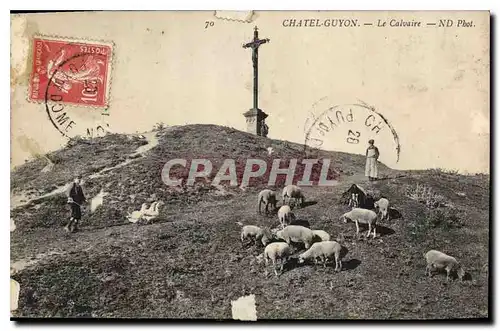 Cartes postales Chatel Guyon Le Calvaire Berger Moutons