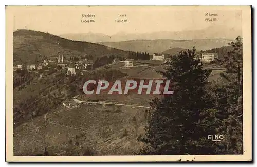 Cartes postales La Louvesc Ardeche Vue panoramique et Route de Satillieu Perspective des Cevannes