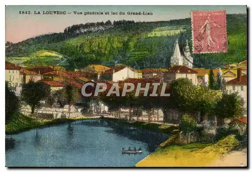 Cartes postales La Louvesc Vue generale et lac du Grand Lieu