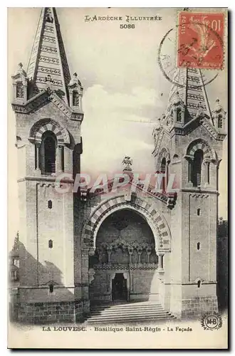 Cartes postales La Louvesc Ardeche Basilique Saint Regis La Facade