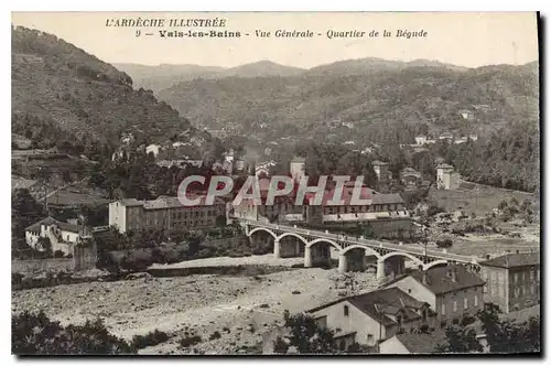 Cartes postales l'Ardeche Illustre Vals les Bains Vue Generale Quartier de la Begude
