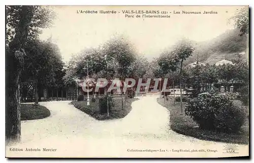 Cartes postales l'Ardeche Illustree Vals les Bains Les Nouveaux Jardins Parc de l'Intermittente