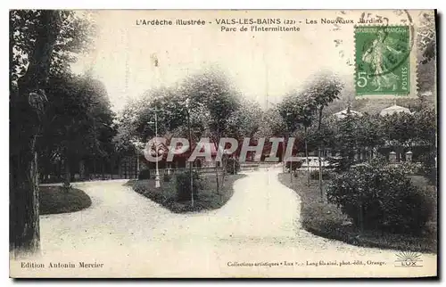 Cartes postales l'Ardeche Illustree Vals les Bains Les Nouveaux Jardins Parc de l'Intermittente
