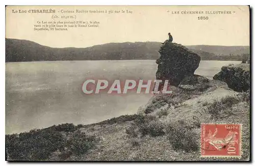 Ansichtskarte AK Les Htes Cevennes Illustrees Lac d'Issarles Curieux Rocher tombeau a pic sur le Lac