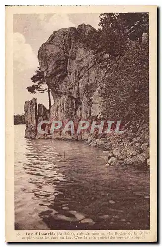 Ansichtskarte AK Lac d'Issarles Ardeche Le Rocher de la Chevre