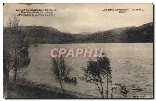 Ansichtskarte AK Le Lac d'Issarles Une Partie de Canotage Les Htes Cavennas Illustrees