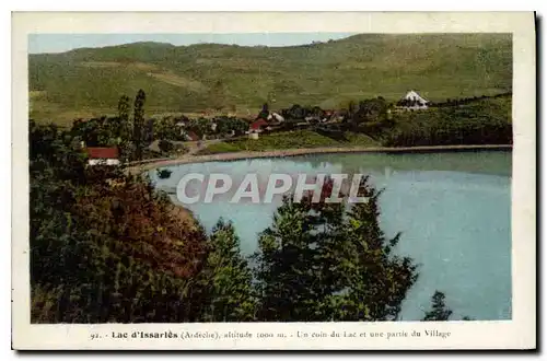 Cartes postales Lac d'Issarles Ardeche Un coin du Lac et une partite du Village