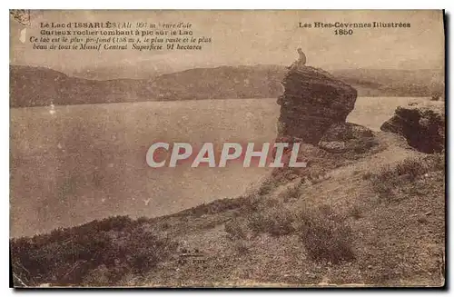 Cartes postales Les Htes Cavennes Illustrees Lac d'Issarles Curieux rocher tombant a pic sur le Lac
