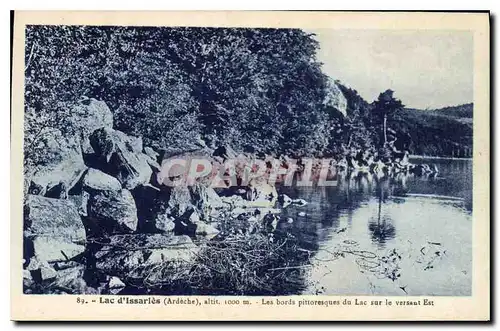 Ansichtskarte AK Lac d'Issarles Ardeche Les bords pittoresque du Lac sur le versant Est