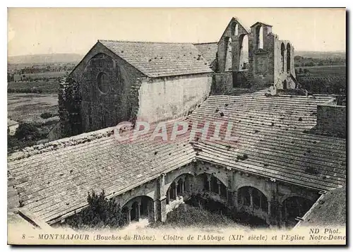 Ansichtskarte AK Montmajour Bouches du Rhone Cloitre de l'Abbaye XII siecle et l'eglise Notre Dame