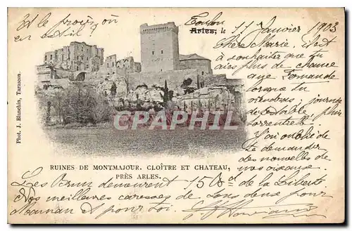 Ansichtskarte AK Arles Ruines de Montmajour Cloitre et chateau pres Arles