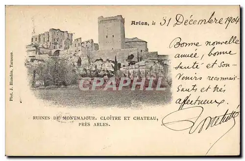 Ansichtskarte AK Arles Ruines de Montmajour Cloitre et chateau pres Arles