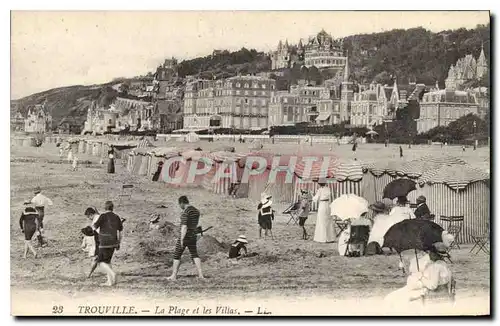 Cartes postales Trouville la plage et les Villas