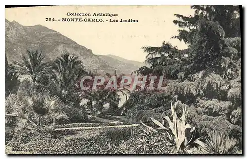 Cartes postales Collection Artistique Monte Carlo les jardins