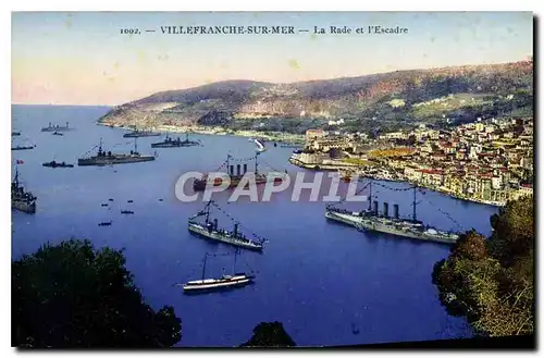 Cartes postales Villefranche sur Mer la Rade et l'Escadre Bateaux