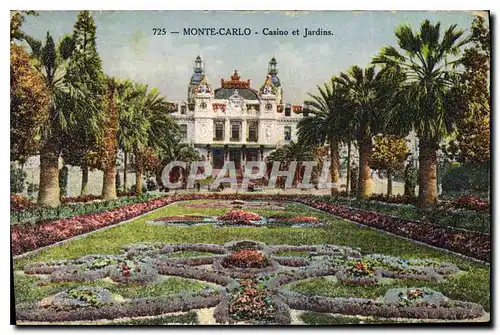 Cartes postales Monte Carlo Casino et Jardins