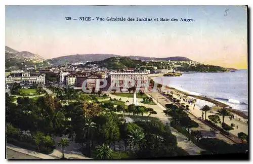 Cartes postales Nice vue generale des jardins et Baie des Anges