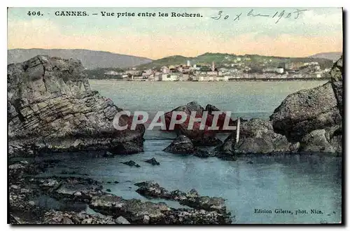 Cartes postales Cannes vue prise entre les Rochers