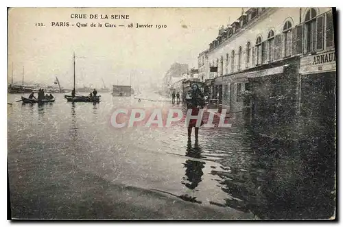 Ansichtskarte AK Crue de la Seine Paris Quai de la Gare 28 Janvier 1910