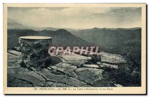 Cartes postales Peira Cava la table d'Orientation et les Alpes