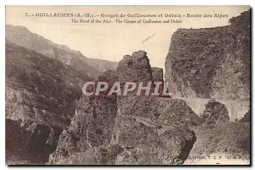 Cartes postales Guillaumes A M Gorges de Guillaumes et Daluis Route des Alpes