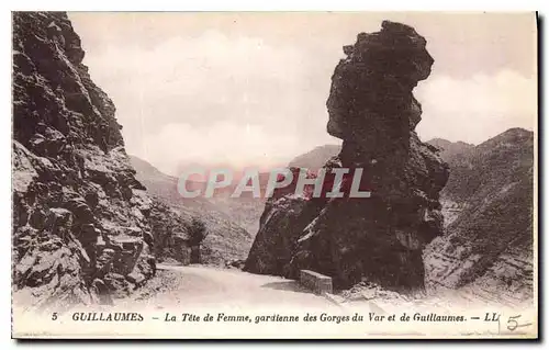 Ansichtskarte AK Guillaumes la tete de Femme Gardienne des Gorges du Var et de Guillaumes