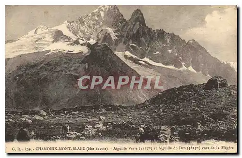 Cartes postales Chamonix Mont Blanc Hte Savoie Aiguille Verte et Aiguille du Dru Vues de la Flegere