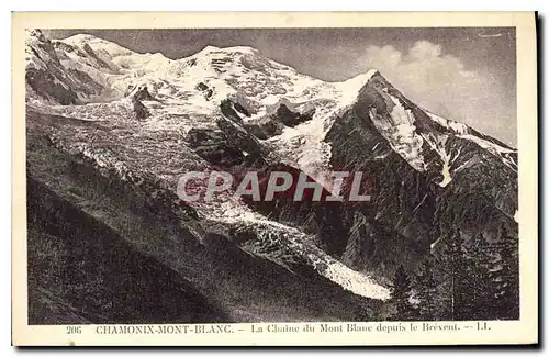 Cartes postales Chamonix Mont Blanc la Chaine du Mont Blanc depuis le Brevent