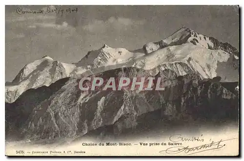 Cartes postales Chaine du Mont Blanc vue prise du Saleve