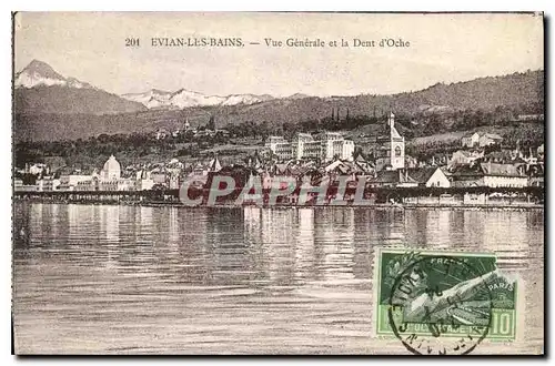 Cartes postales Evian les Bains vue generale et la Dent d'Oche