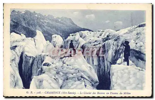 Ansichtskarte AK Chamonix Hte Savoie le Glacier des Bossons au Plateau du Milieu