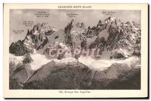 Cartes postales Chamonix Mont Blanc Groupe des Aiguilles