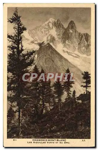 Cartes postales Chamonix Mont Blanc les Aiguilles verte et du Dru