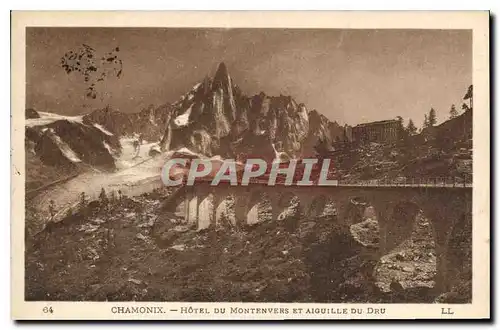 Cartes postales Chamonix hotel du Montenvers et Aiguille du Dru