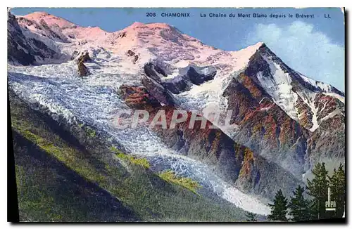 Cartes postales Chamonix la Chaine du Mont Blanc depuis le Brevent