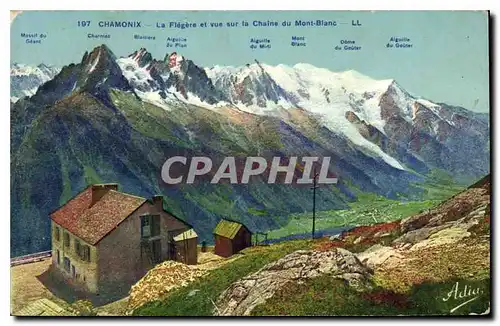 Cartes postales Chamonix la Flegere et vue sur la chaine du Mont Blanc