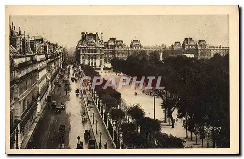 Ansichtskarte AK Paris en Flanant Perspective sur la Rue de la Rivoli les Tuleries et le Louvre