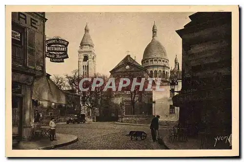 Cartes postales Paris en Flanant Montmartre Le Sacre Coeur vu de la Place du Tertre