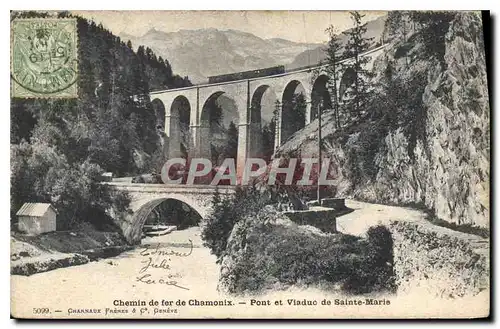 Cartes postales Chemin de fer de Chamonix Pont et Viaduc de Sainte Marie